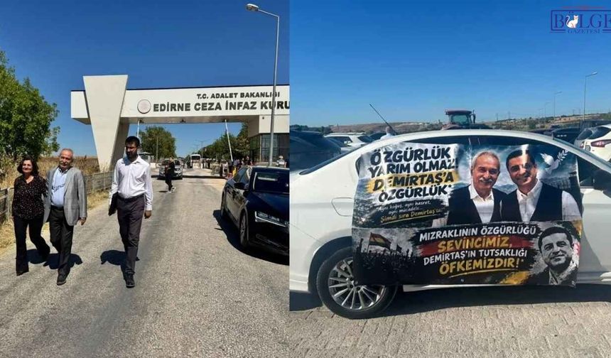 Mızraklı tahliye edildi, cezaevi önündeki afişler dikkat çekti!