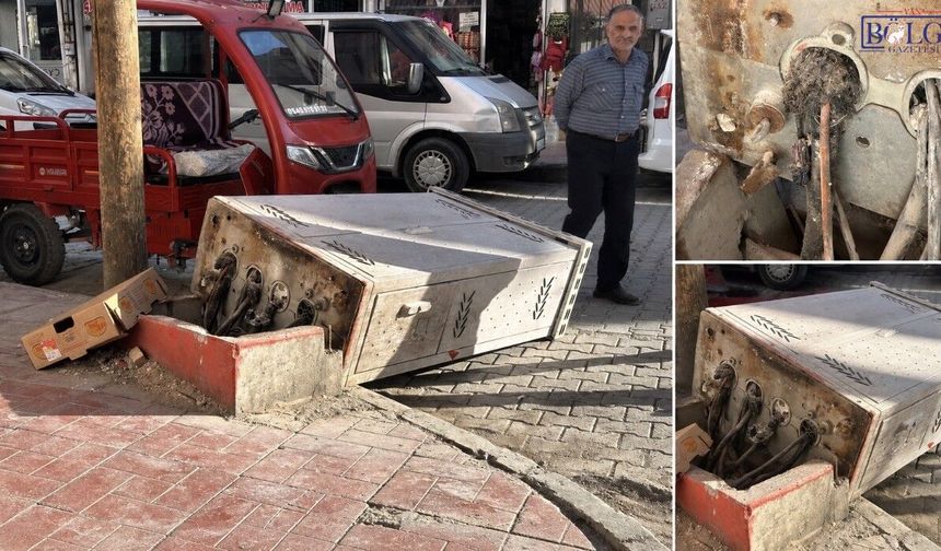 Van’da tehlike yerde yatıyor: Devrilen trafo 3 gündür kaldırılmadı
