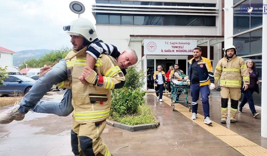 Tunceli’de Sağlık Kurumlarında Afet ve Yangın Tatbikatı